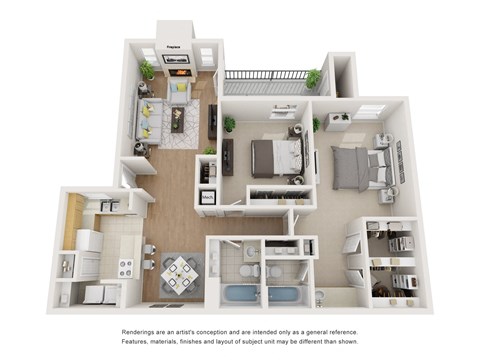 bedroom floor plan an opens a dialog  at Oaks of Westchase, Houston